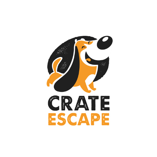 Logo for dog walking service in NYC called "The Crate Escape", a Logo