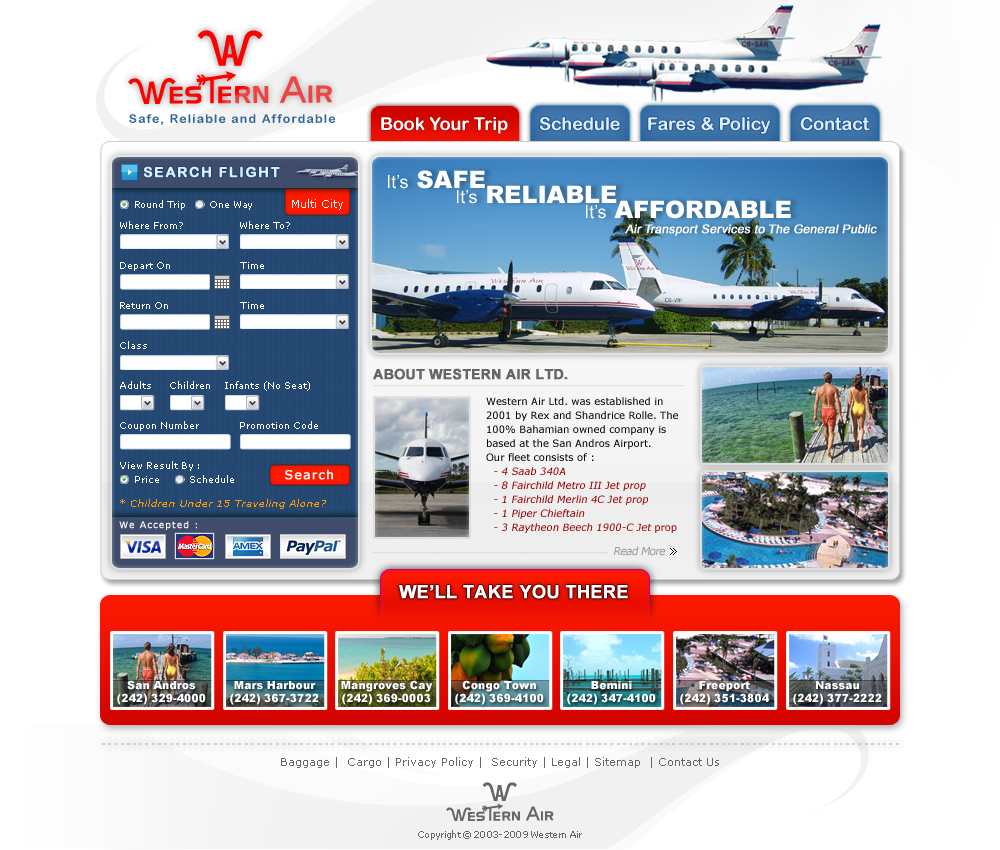 WESTERN AIR BAHAMAS, PRAVITE CHARTER COMPANY, 100 BAHAMIAN OWN COMPANY