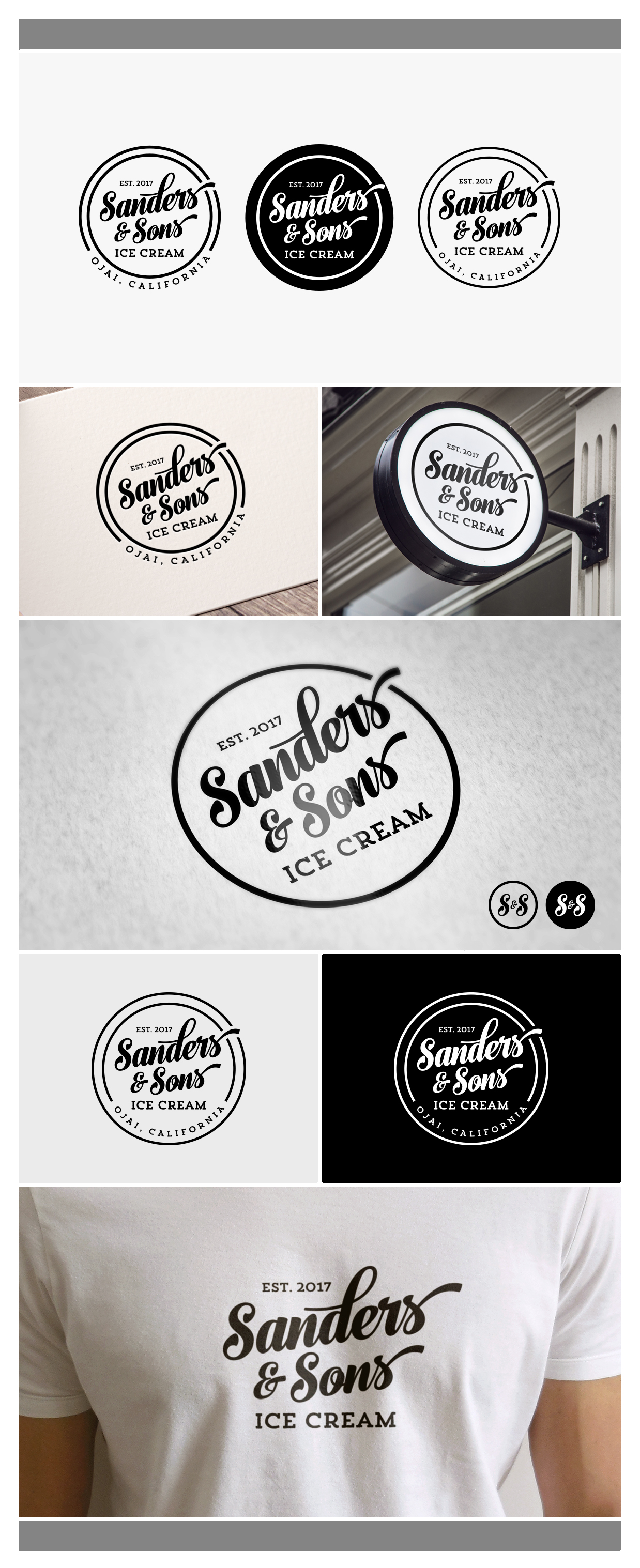 Sanders & Sons ice cream, Ojai, California, a Logo & Identity project